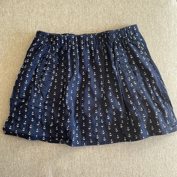 J. Crew Navy and White Anchor Skirt size small - Picture 2 of 5